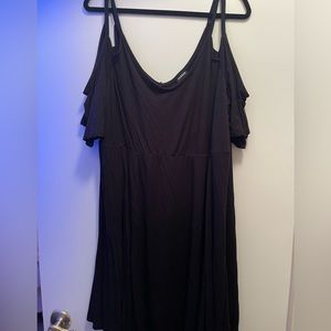 Torrid Black Strappy Cold Shoulder Fit and Flare Skater Dress 2